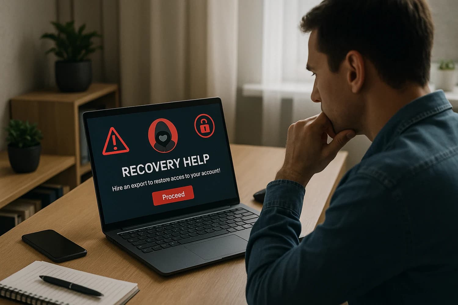 Do not hire a hacker recovery scam warning scene