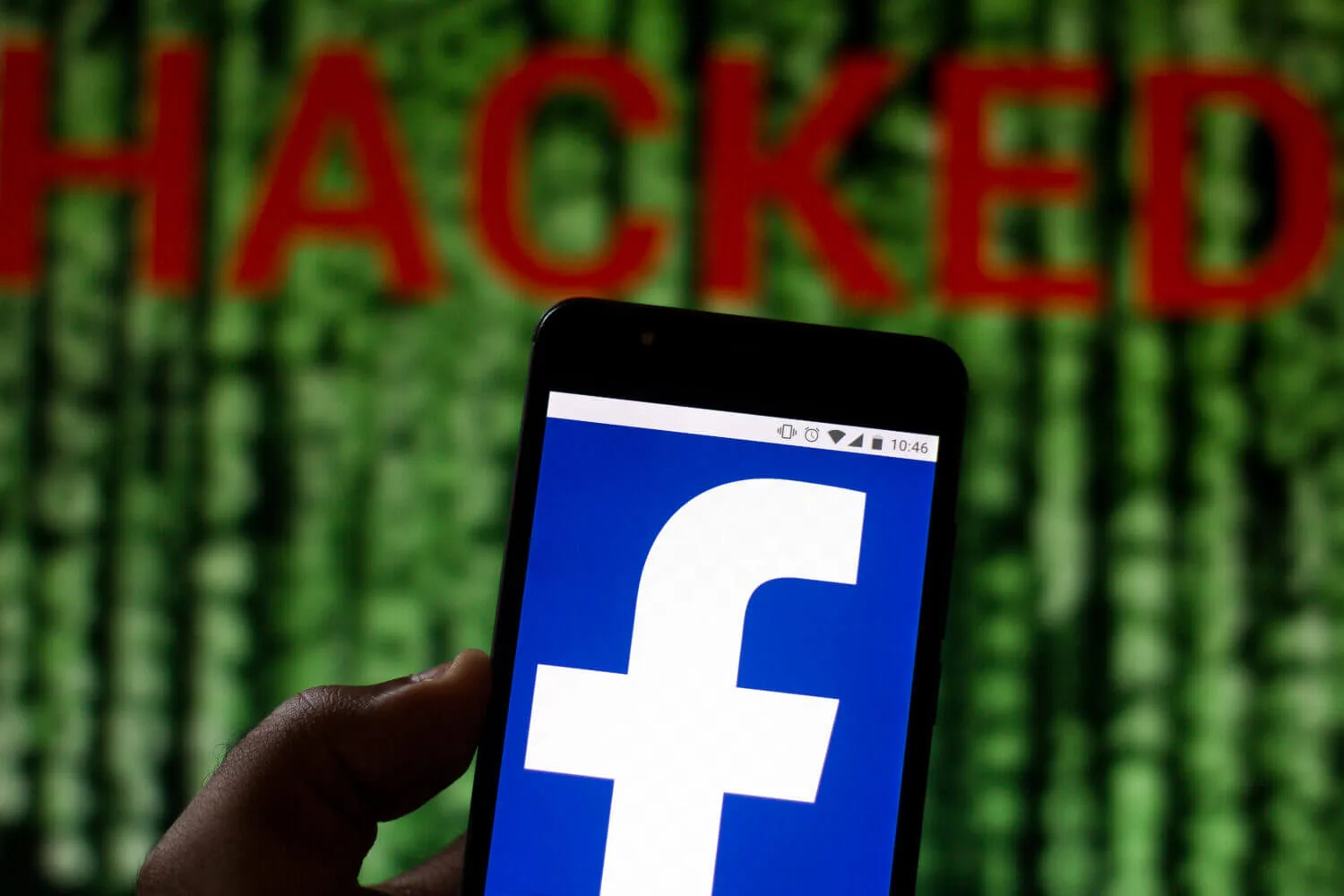 facebook logo on mobile phone