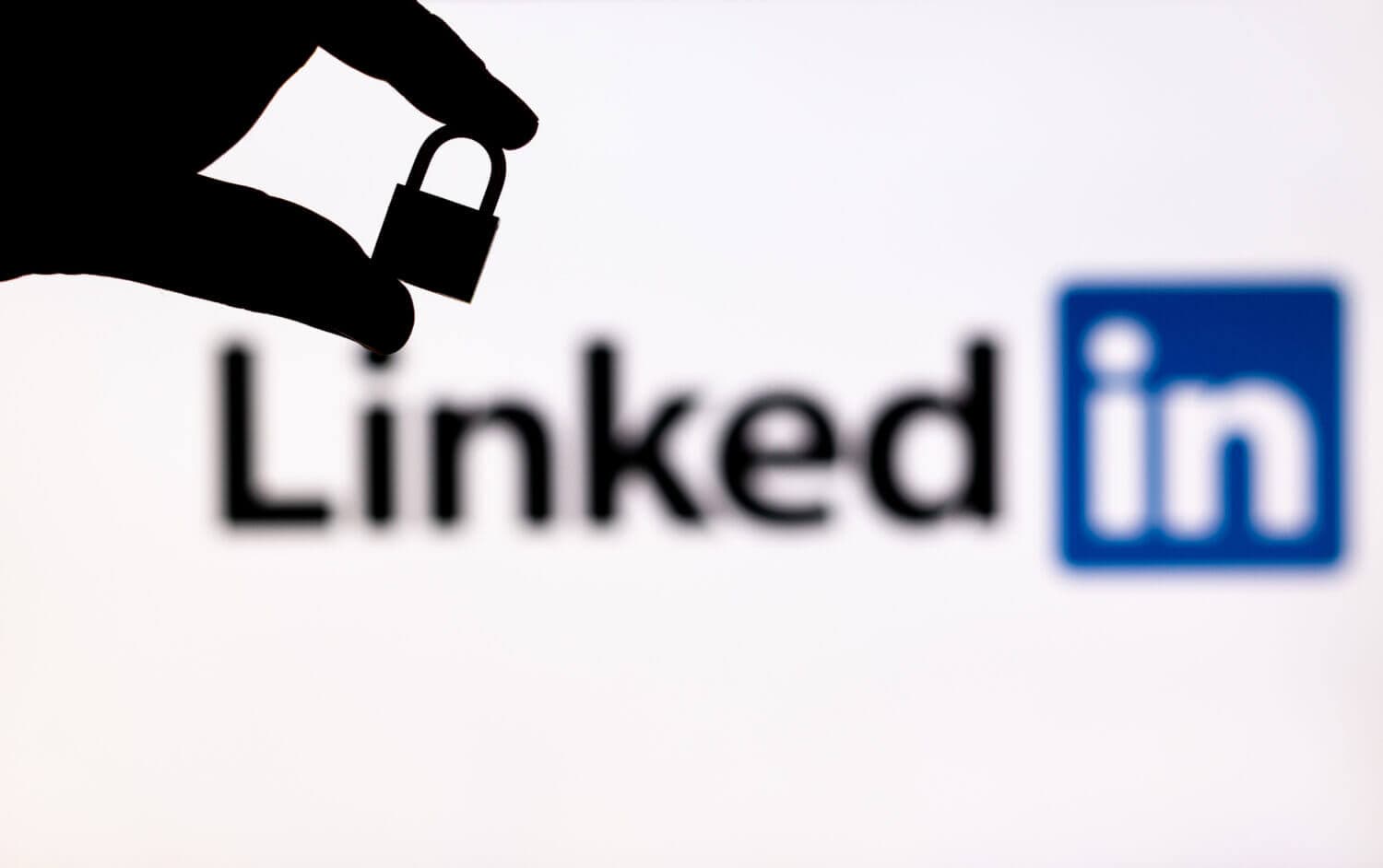 LinkedIn logo and a padlock