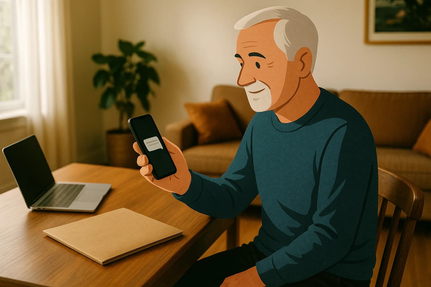 Illustrated man examining an unexpected recovery message beside an evidence folder