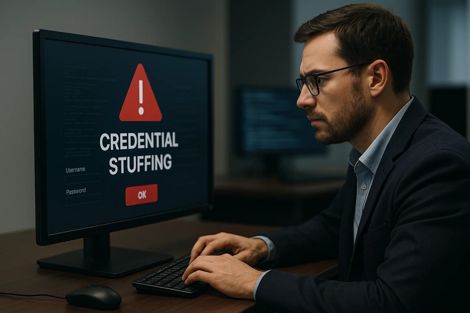 Professional realistic concept image for Credential Stuffing
