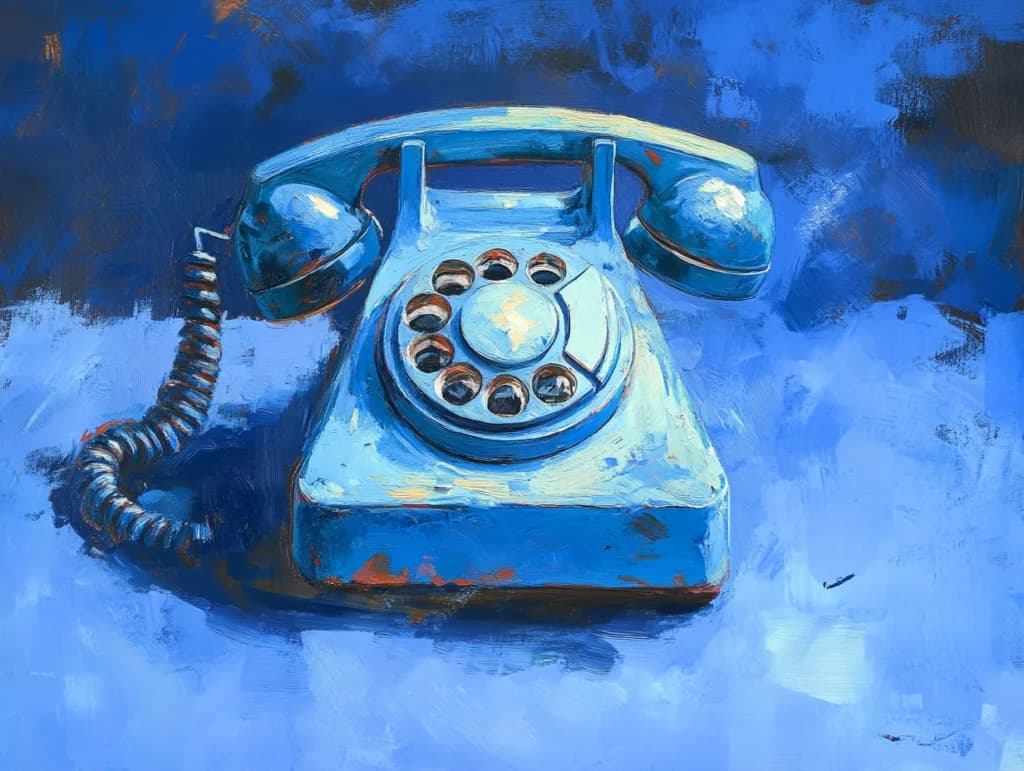 old phone blue