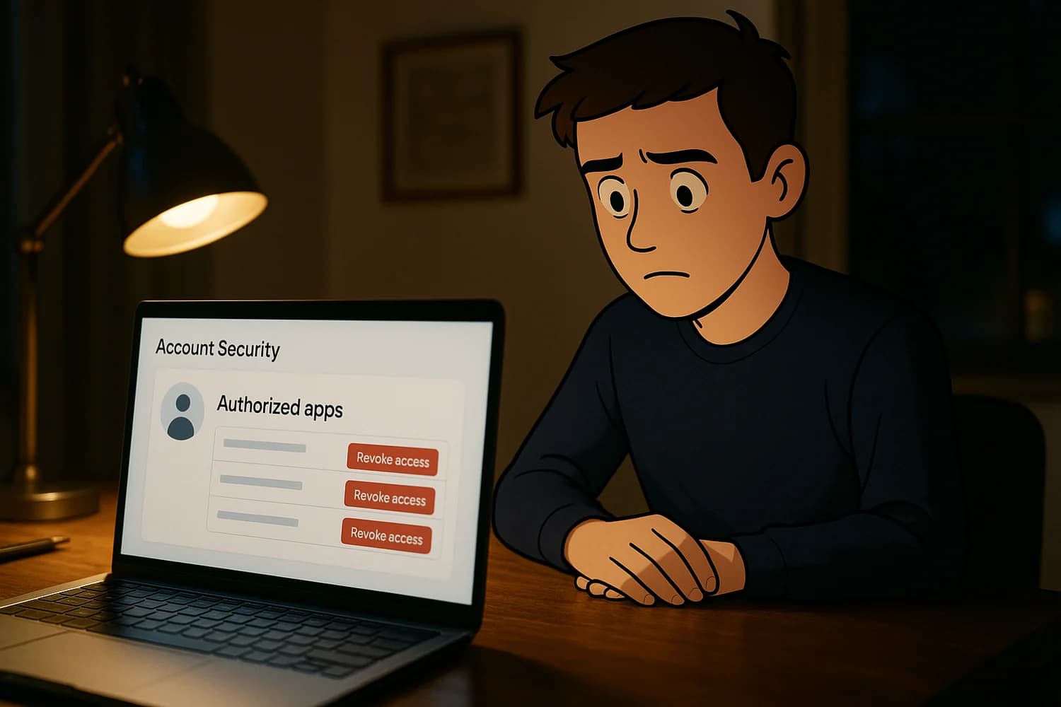 Revoking authorized app access during chat account recovery after compromise
