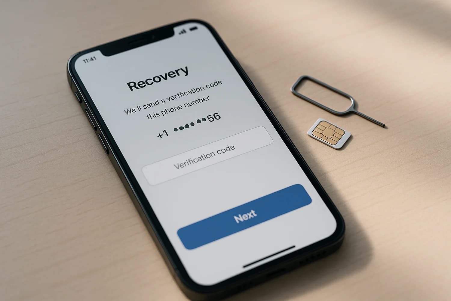 Phone number takeover recovery concept for a WhatsApp account