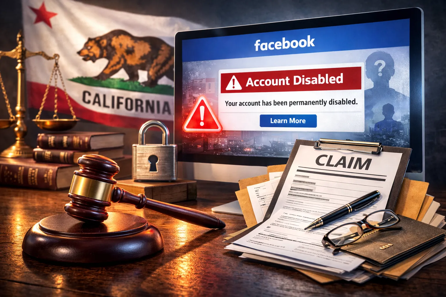 Recovering a disabled Facebook account with legal escalation in California