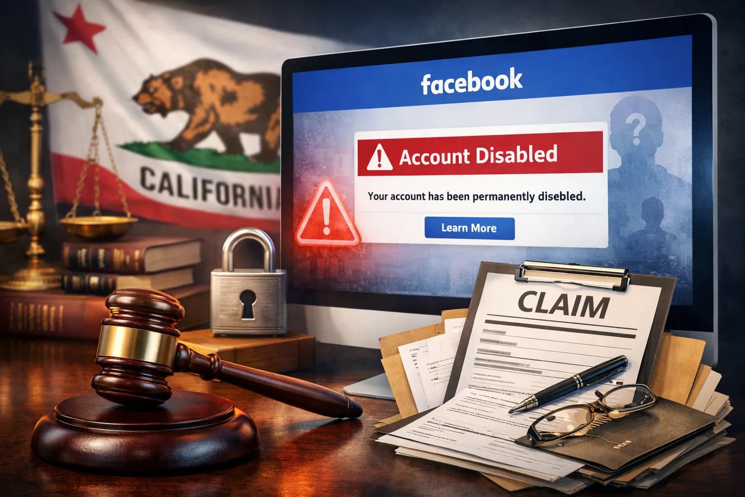 Recovering a disabled Facebook account with legal escalation in California