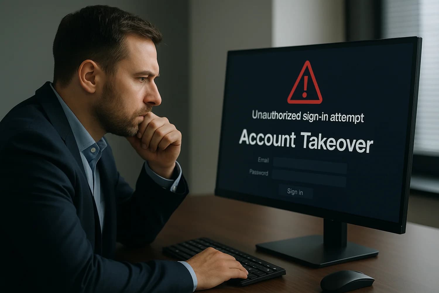 Professional realistic concept image for Account Takeover (ATO)