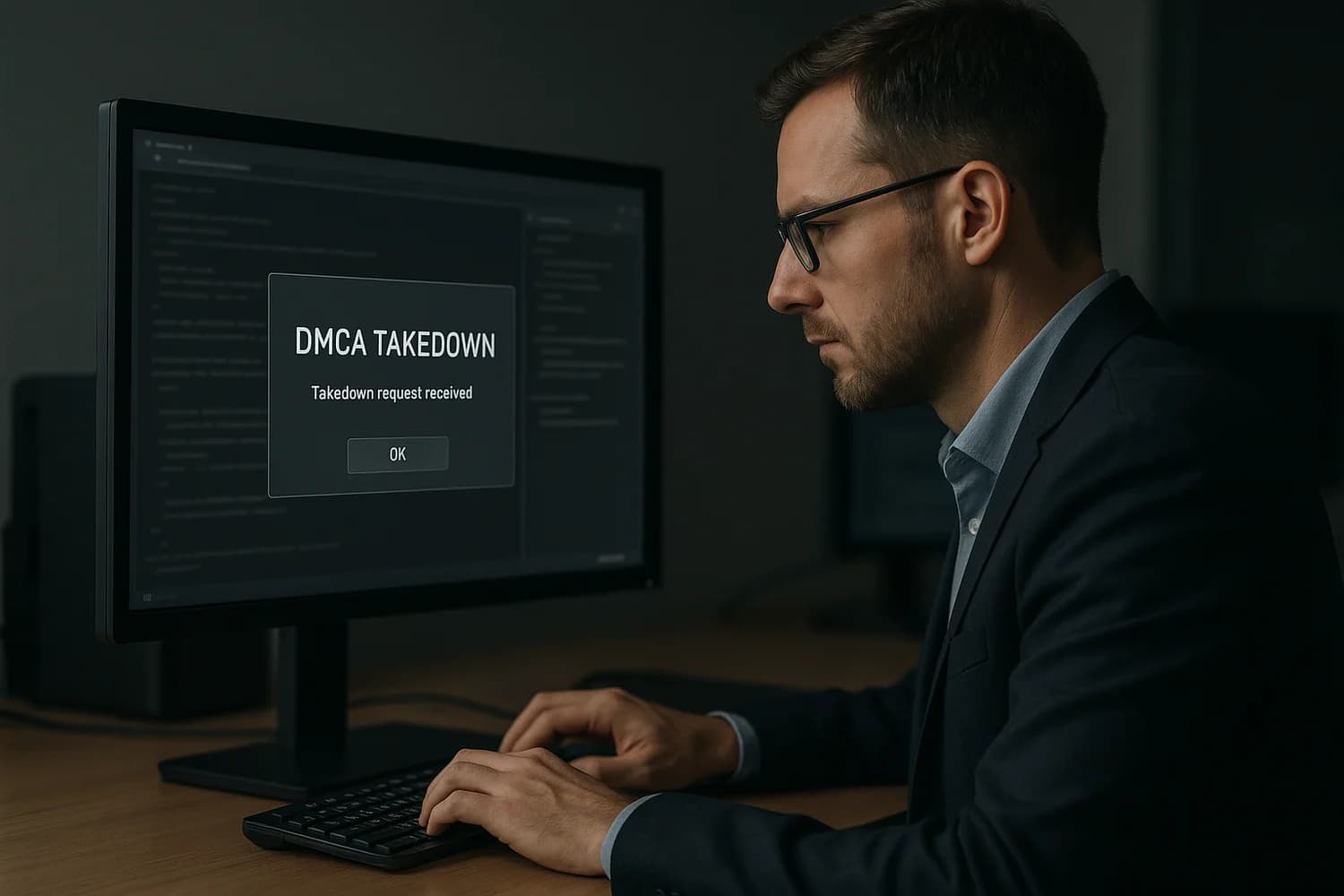 Professional realistic concept image for DMCA Takedown