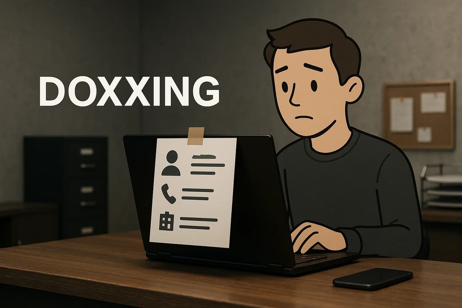Professional realistic concept image for doxxing