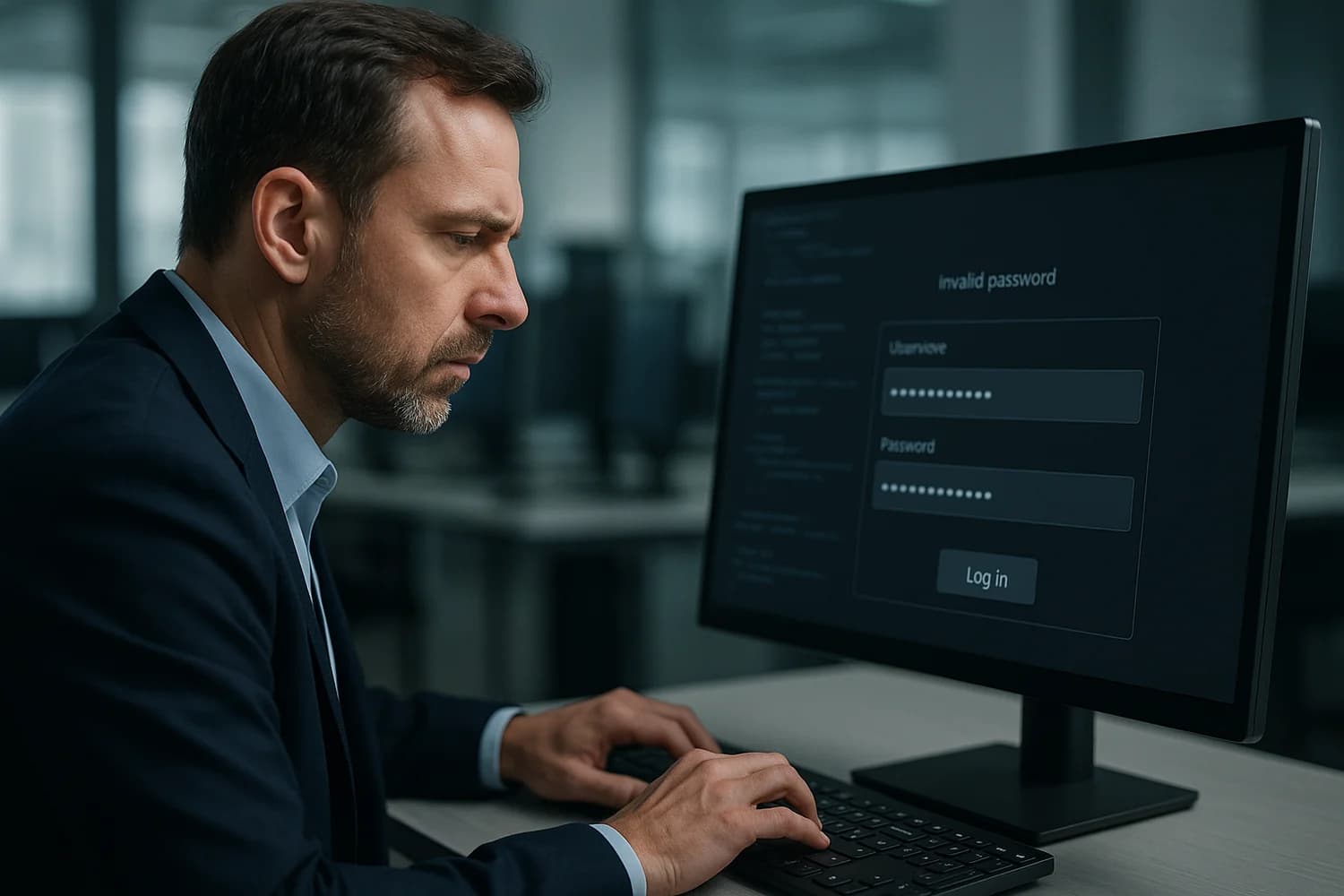 Professional realistic concept image for Password Spraying