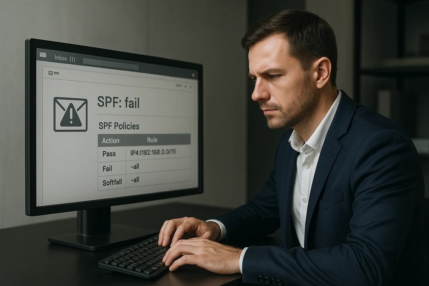 Professional realistic concept image for SPF (Sender Policy Framework)
