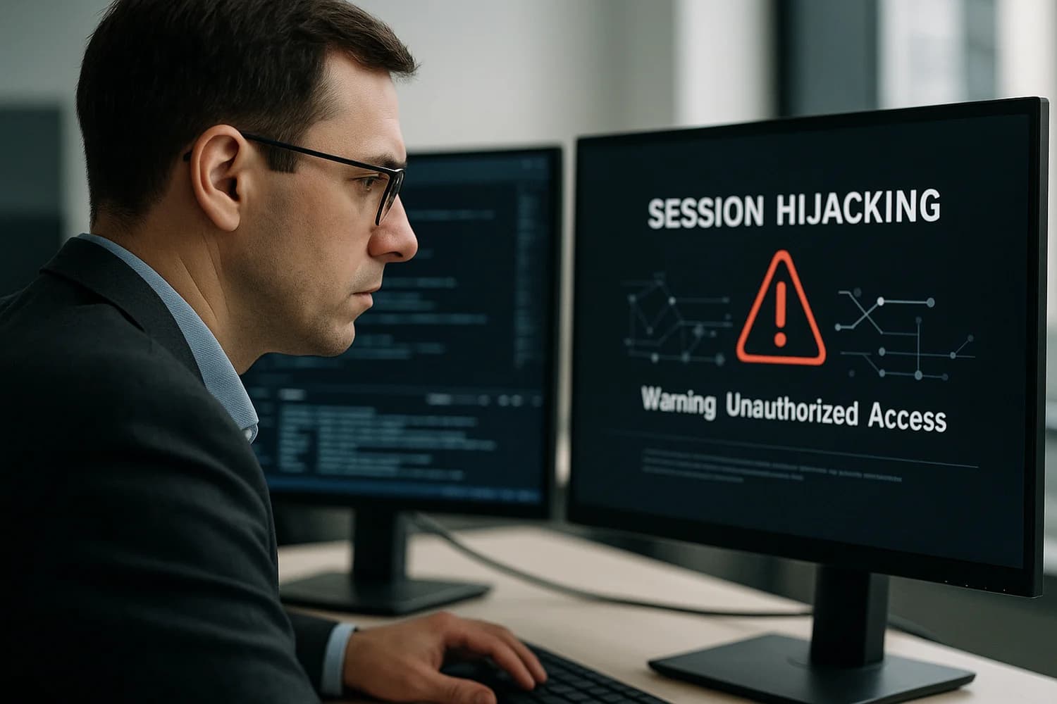 Professional realistic concept image for Session Hijacking