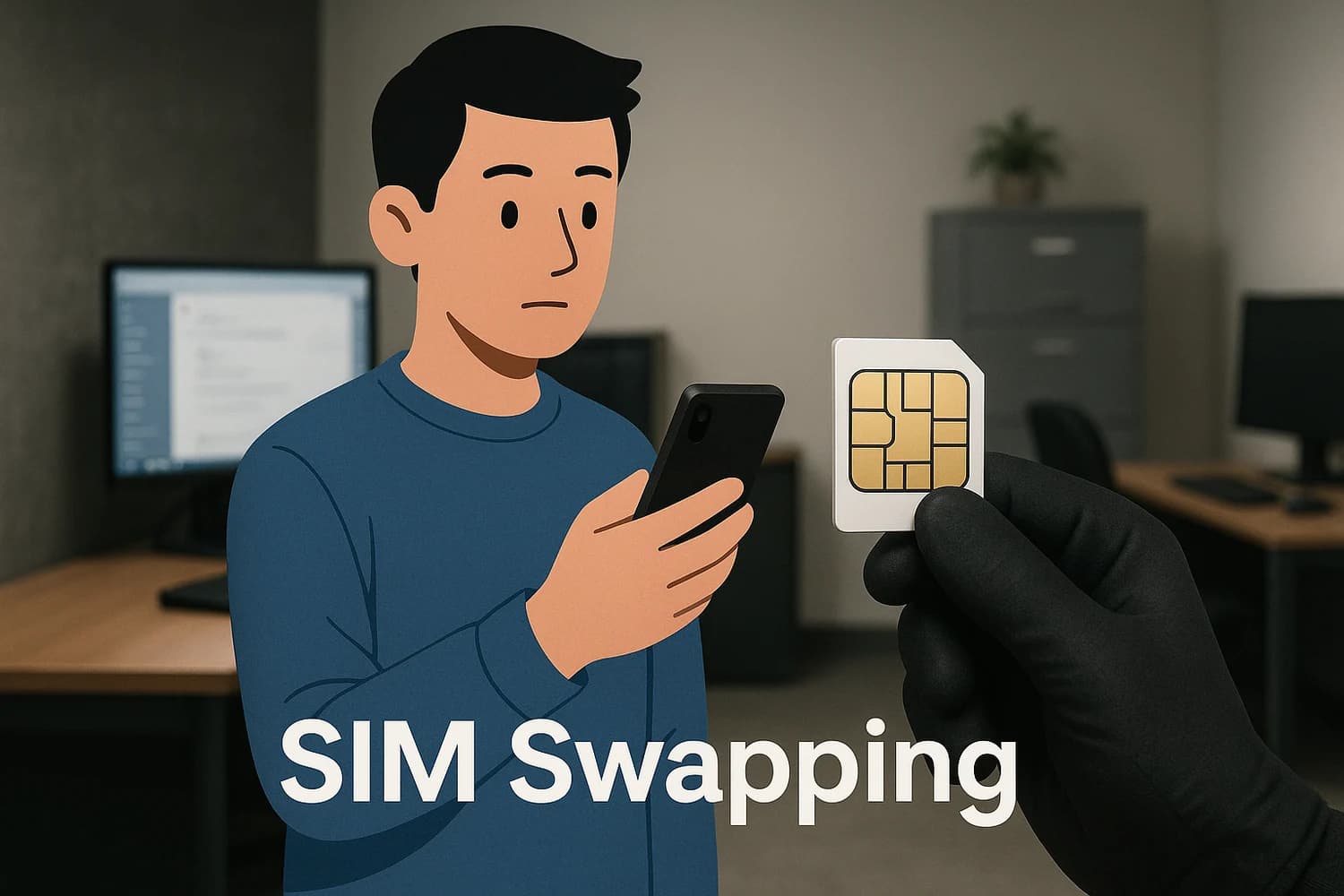 Professional realistic concept image for SIM swapping