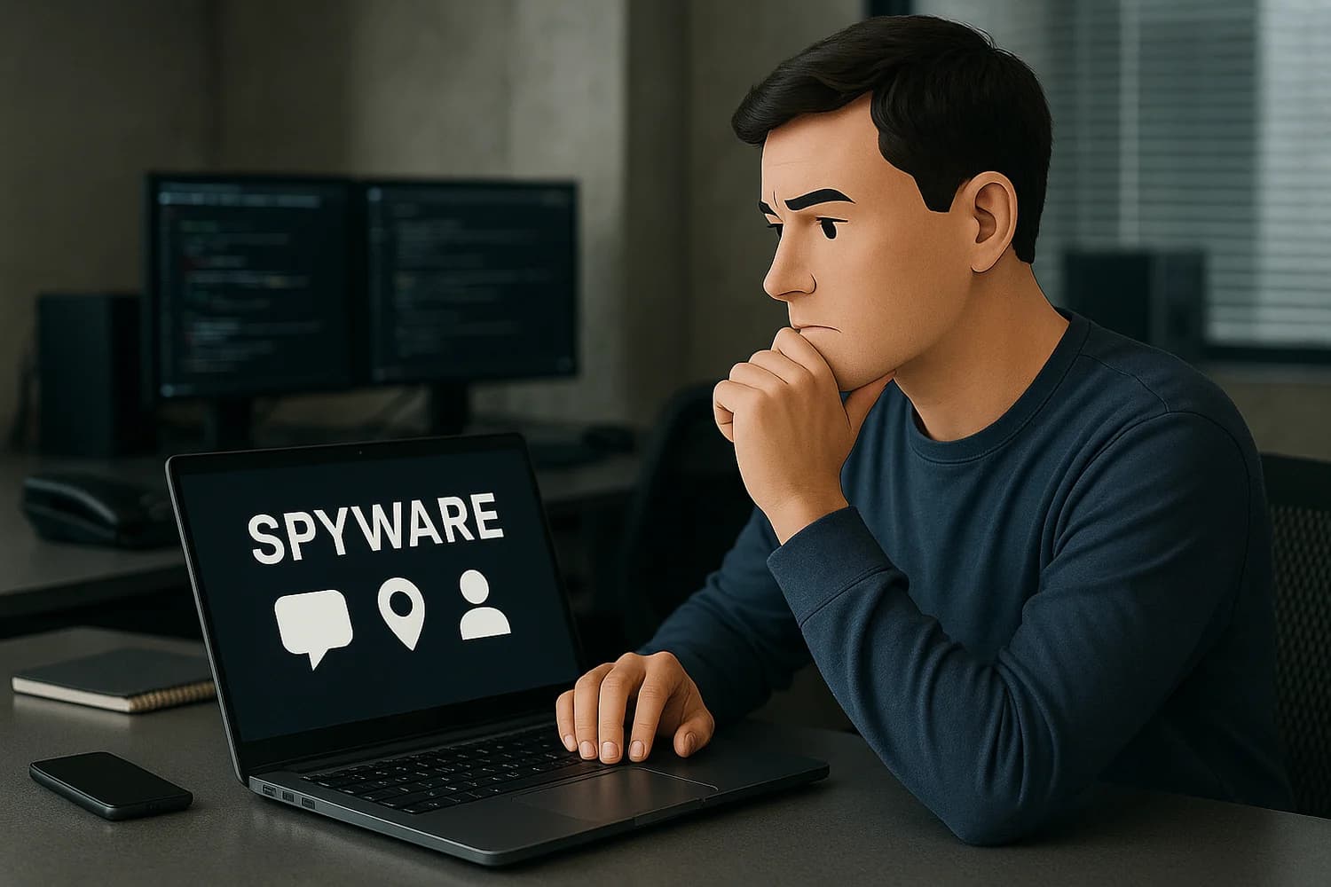 Professional realistic concept image for spyware