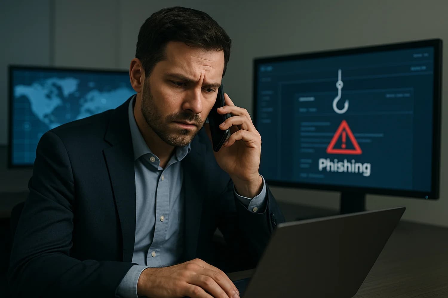 Professional realistic concept image for Vishing