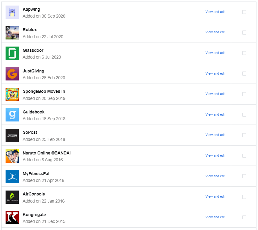 Facebook - Connected Apps and Sites