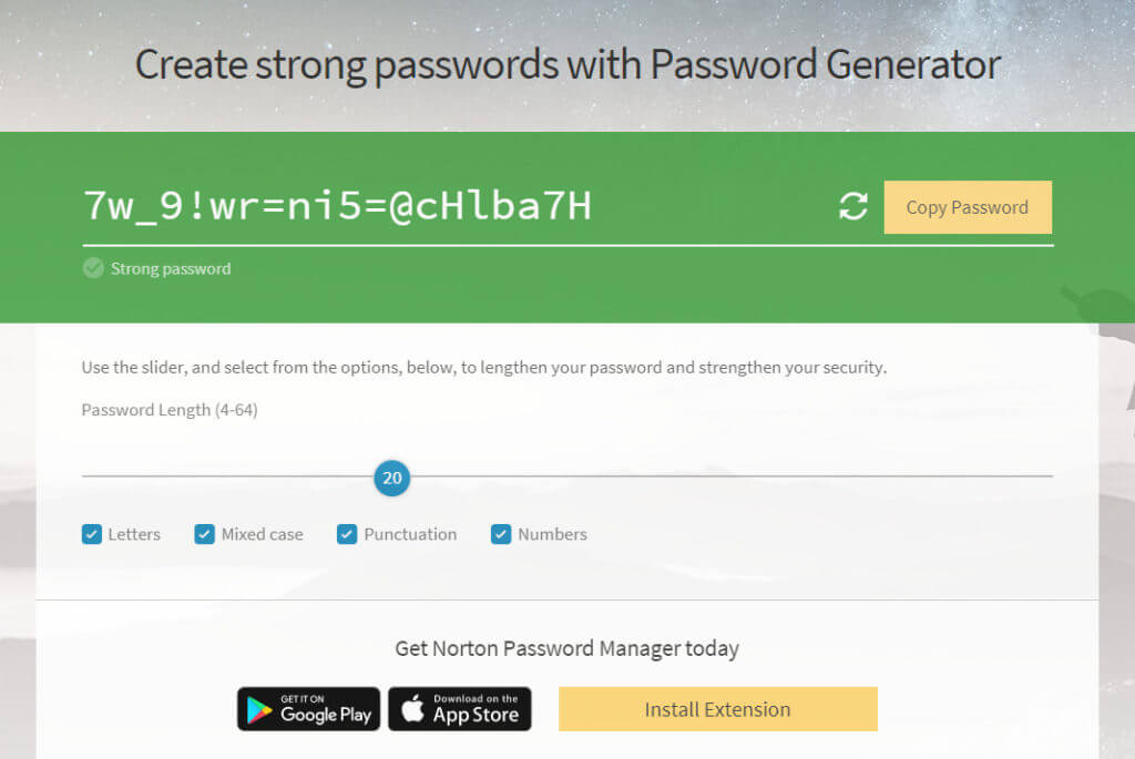 password generator norton